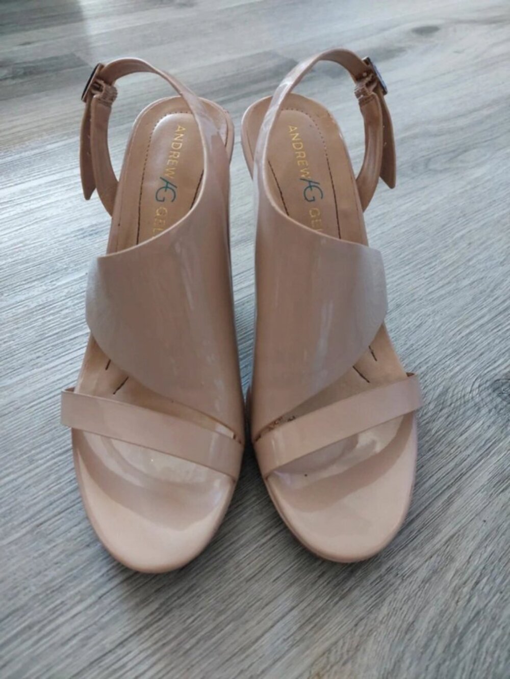 Nude strappy heels, W 8.5